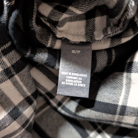 aerie plaid flannel shirt black white size XS - Picture 12 of 16